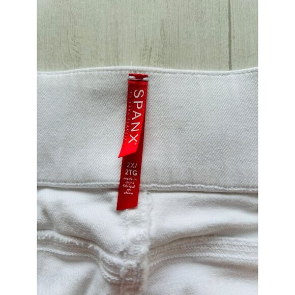 Spanx Womens 2X White Distressed Skinny Jeans - Picture 12 of 14